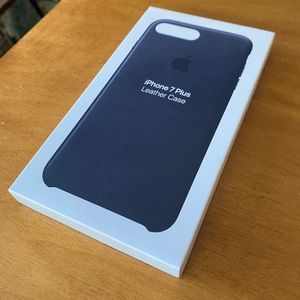 iPhone 7 Plus Blue Leather Case